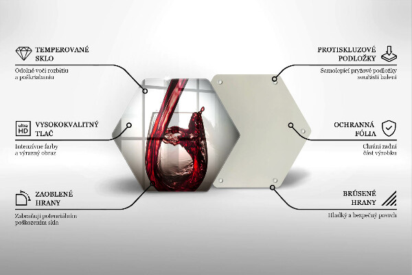 Tagliere in vetro Bicchiere e vino rosso