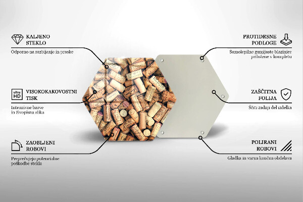 Tagliere in vetro Modello senza cuciture di tappi per vino