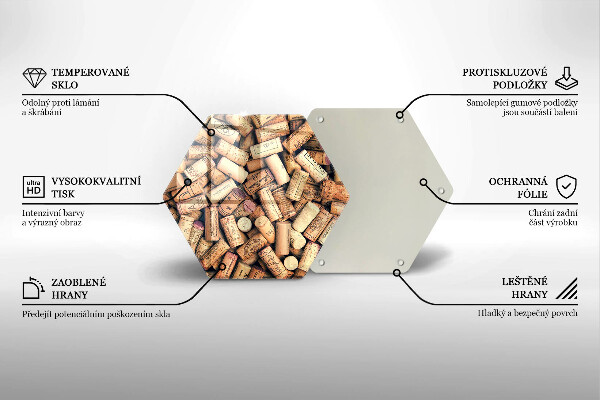 Tagliere in vetro Modello senza cuciture di tappi per vino