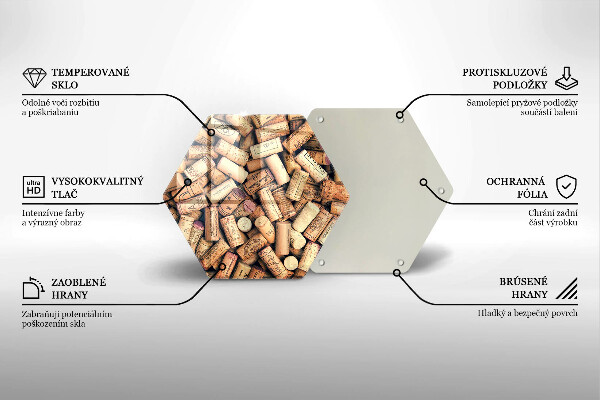 Tagliere in vetro Modello senza cuciture di tappi per vino
