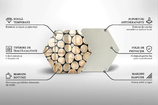 Tagliere in vetro Tronchi d'albero in legno