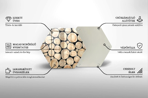 Tagliere in vetro Tronchi d'albero in legno