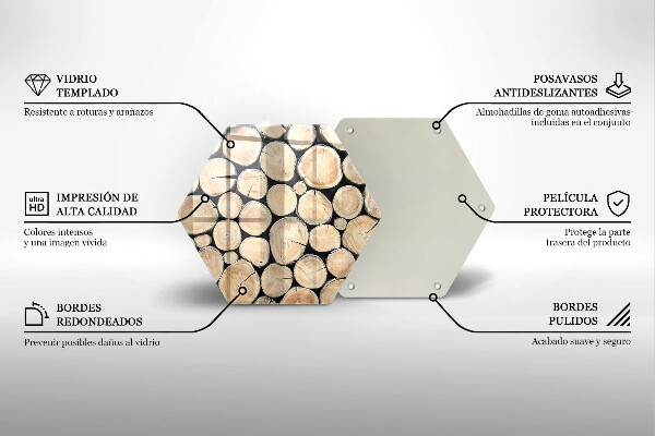 Tagliere in vetro Tronchi d'albero in legno