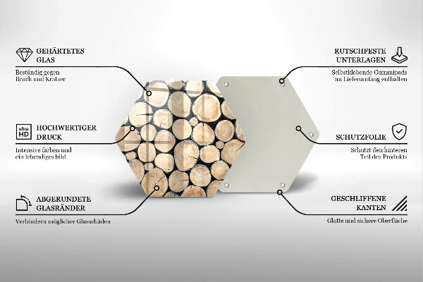 Tagliere in vetro Tronchi d'albero in legno