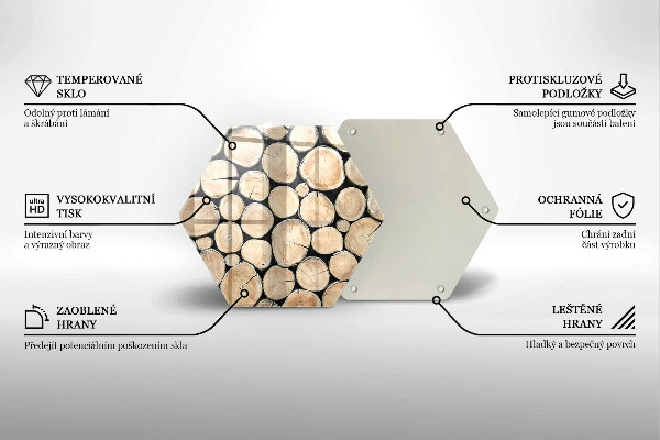Tagliere in vetro Tronchi d'albero in legno