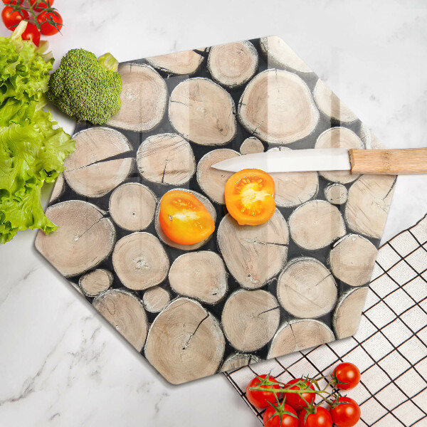 Tagliere in vetro Tronchi d'albero in legno