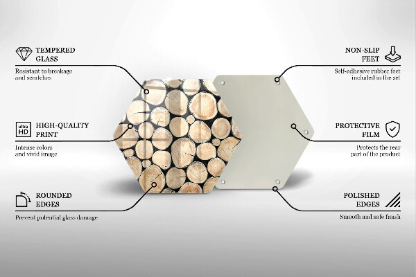 Tagliere in vetro Tronchi d'albero in legno