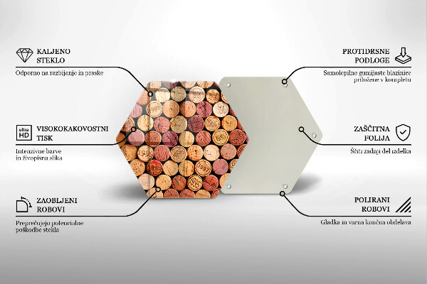 Tagliere in vetro Modello di tappi per vino
