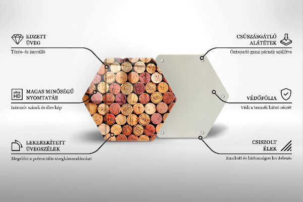 Tagliere in vetro Modello di tappi per vino