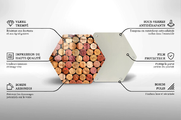 Tagliere in vetro Modello di tappi per vino