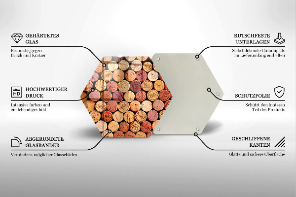 Tagliere in vetro Modello di tappi per vino