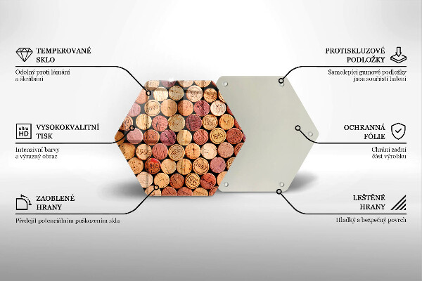 Tagliere in vetro Modello di tappi per vino