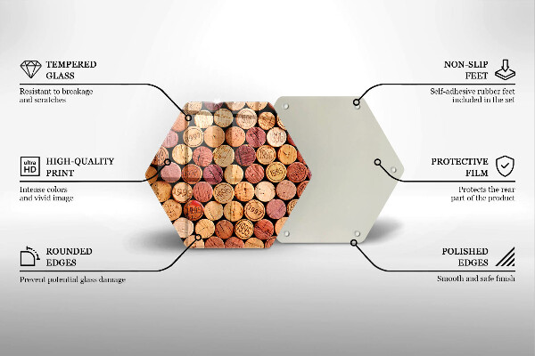 Tagliere in vetro Modello di tappi per vino