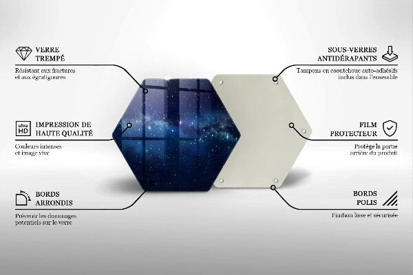 Tagliere in vetro Spazio e stelle