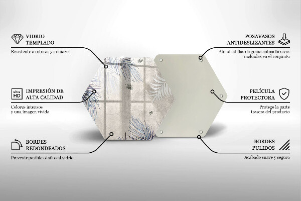 Tagliere in vetro temperato Foglie sottili