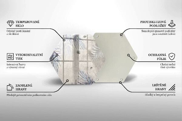 Tagliere in vetro temperato Foglie sottili