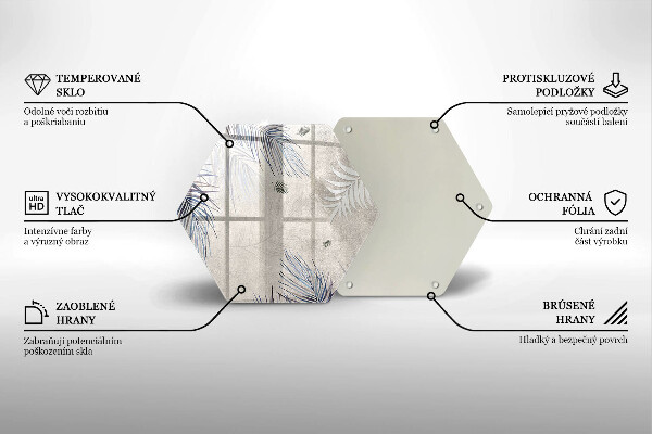 Tagliere in vetro temperato Foglie sottili