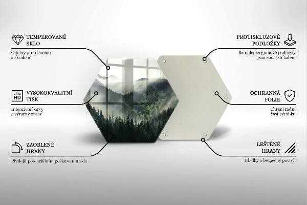 Tagliere in vetro temperato Paesaggio di foresta e nebbia
