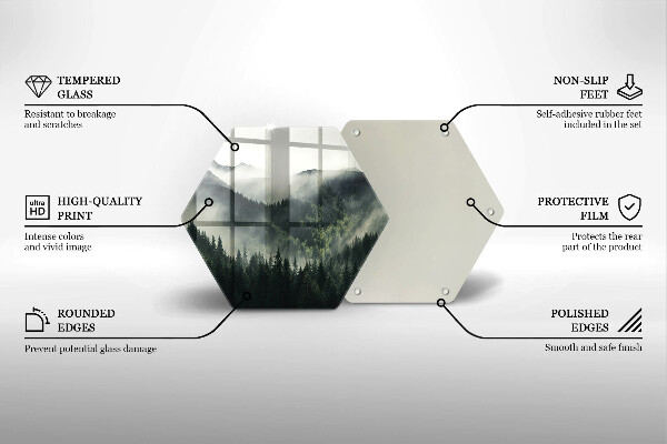 Tagliere in vetro temperato Paesaggio di foresta e nebbia
