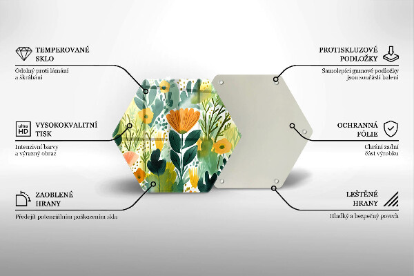 Tagliere in vetro temperato Fiori dipinti