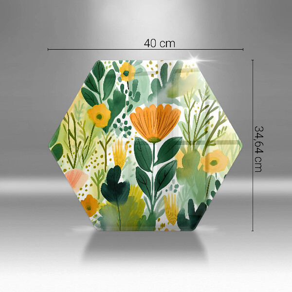 Tagliere in vetro temperato Fiori dipinti