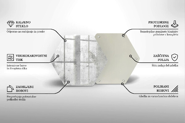 Tagliere in vetro temperato Struttura concreta