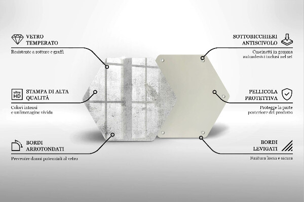 Tagliere in vetro temperato Struttura concreta