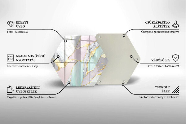Tagliere in vetro Marmo pastello