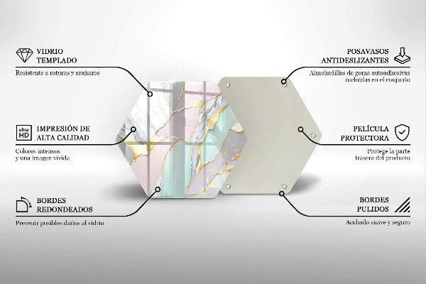 Tagliere in vetro Marmo pastello