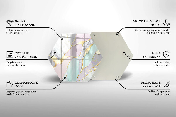 Tagliere in vetro Marmo pastello