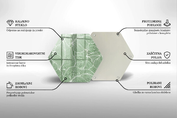 Tagliere in vetro Foglie lineari