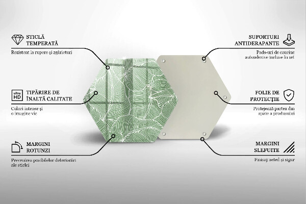 Tagliere in vetro Foglie lineari