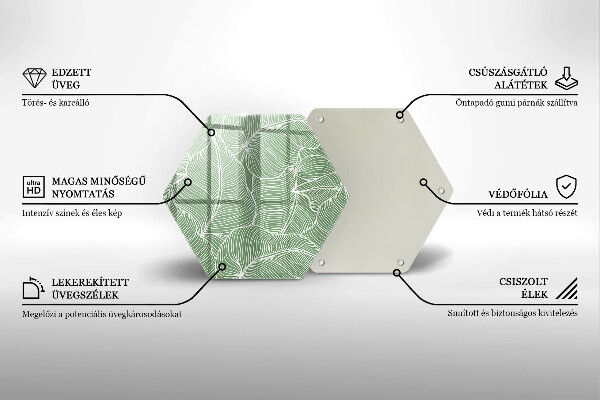 Tagliere in vetro Foglie lineari