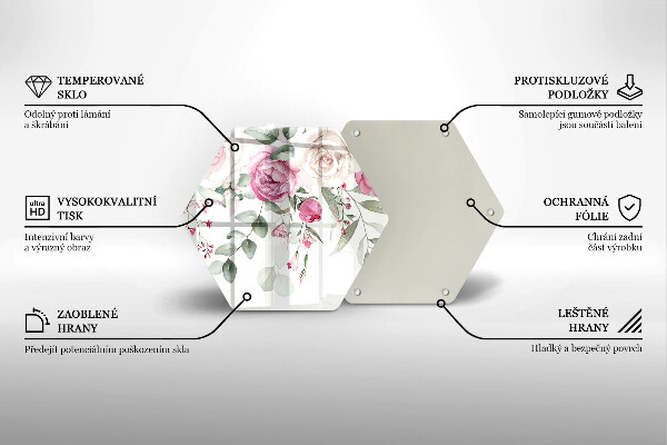 Tagliere in vetro Rose dell'acquerello