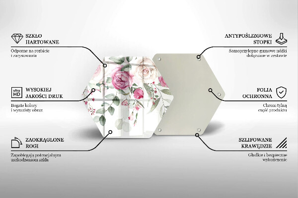 Tagliere in vetro Rose dell'acquerello