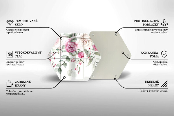 Tagliere in vetro Rose dell'acquerello