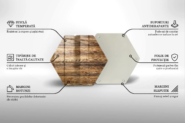 Tagliere in vetro Tavole con struttura in legno