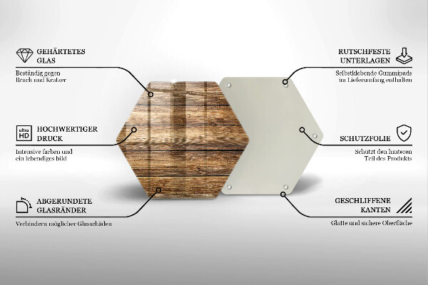 Tagliere in vetro Tavole con struttura in legno