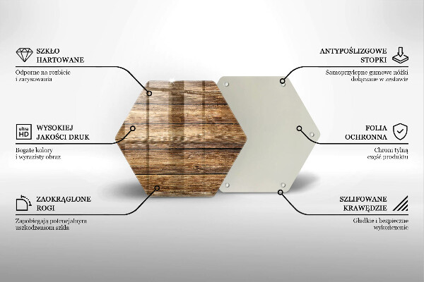 Tagliere in vetro Tavole con struttura in legno