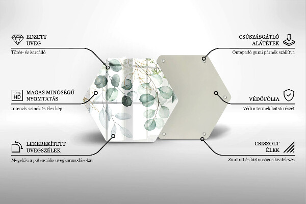 Tagliere in vetro Piante dipinte