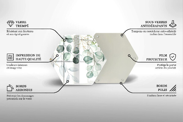 Tagliere in vetro Piante dipinte