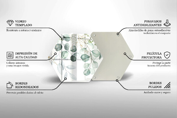 Tagliere in vetro Piante dipinte