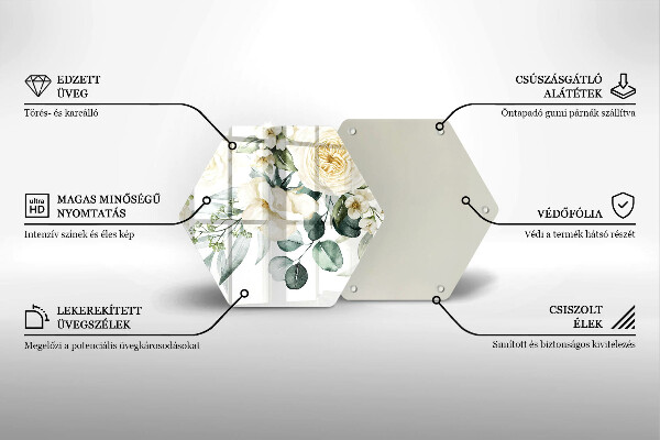 Tagliere in vetro Fiori ad acquerelli