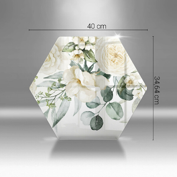 Tagliere in vetro Fiori ad acquerelli