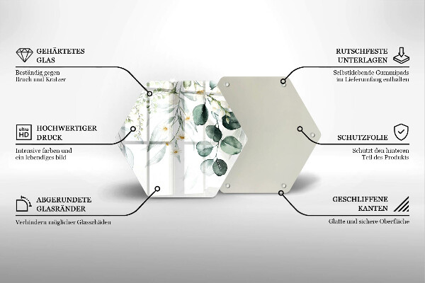 Tagliere in vetro Piante ad acquerello