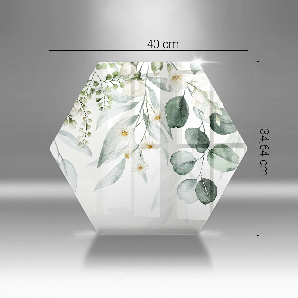 Tagliere in vetro Piante ad acquerello