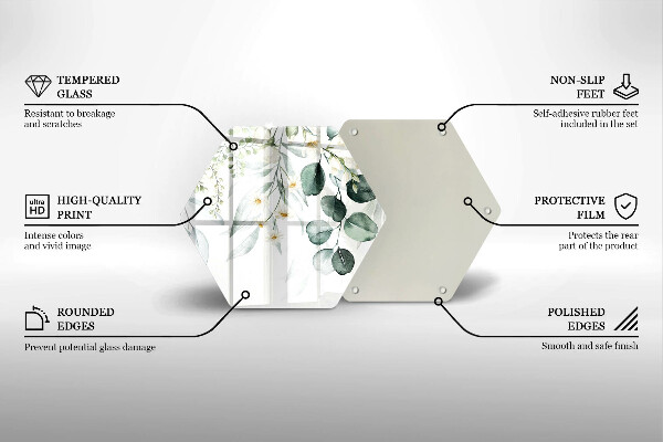 Tagliere in vetro Piante ad acquerello