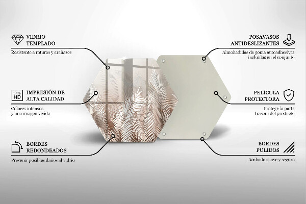 Tagliere in vetro Foglie di vegetazione boho