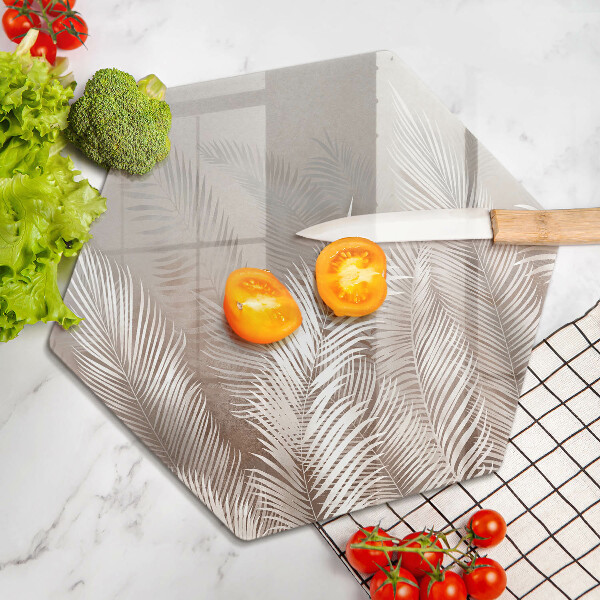 Tagliere in vetro Foglie di vegetazione boho