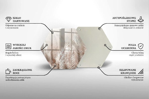 Tagliere in vetro Foglie di vegetazione boho